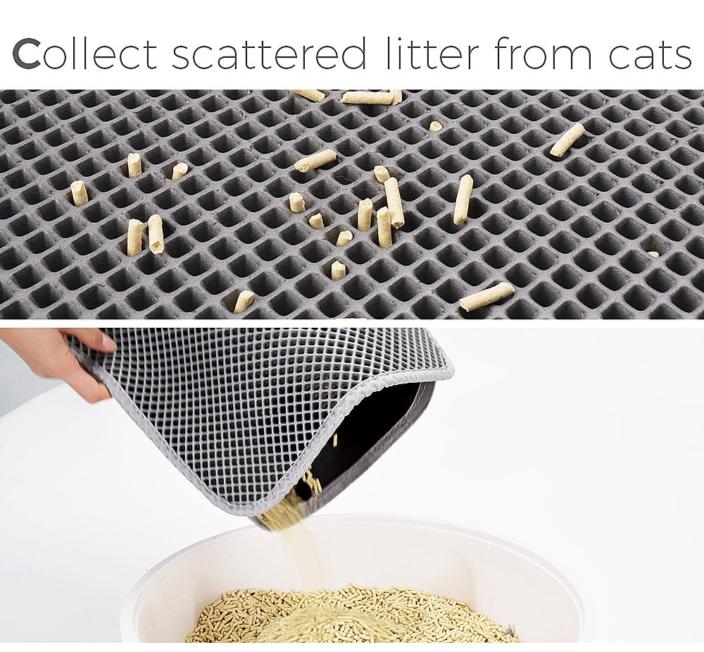  Topcovos Cat Litter Mat, Litter Mat Double Layer